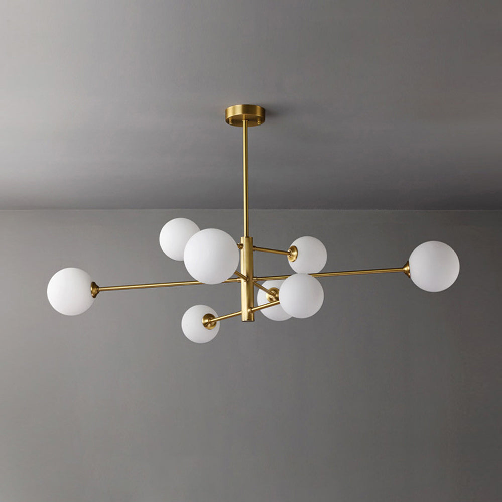 Hanglamp Glas Bollen Modern Zwart Koper 6/8-Lichts G9 Verlichting | Sansoti