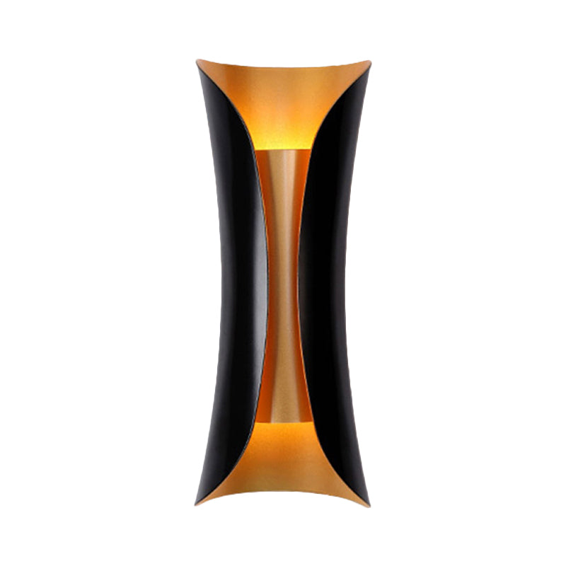 Moderne Wandlamp Zwart Metaal 2 Lichtpunten Gebogen Ontwerp 33cm 53cm 76cm | Sansoti