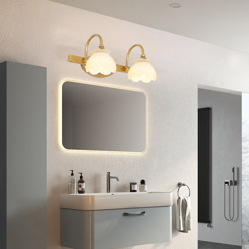 Traditionele Wandlamp Badkamerspiegel Verlichting LED Messing 2/3/4 Lichtpunten | Sansoti