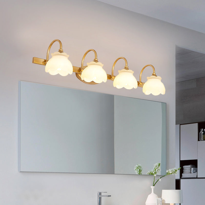 Traditionele Wandlamp Badkamerspiegel Verlichting LED Messing 2/3/4 Lichtpunten | Sansoti