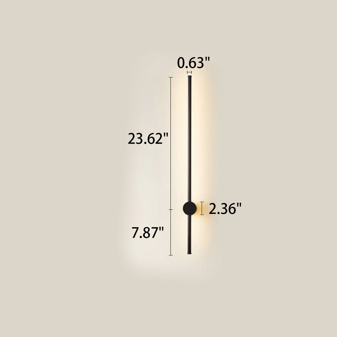Wandlamp LED Staf Aluminium Zwart Goud 60cm 80cm Woonkamer Slaapkamer Studeerkamer Lijnlamp Minimalistisch Modern Sfeerlamp | Sansoti