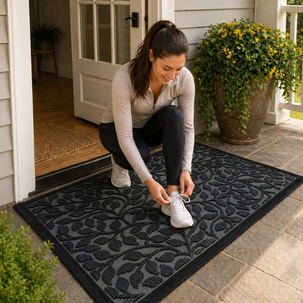 Antislip Deurmat Rubber Buitenmat Entree Portiek Gang Vlekbestendig Weerbestendige Mat voor Binnen en Buiten | Sansoti