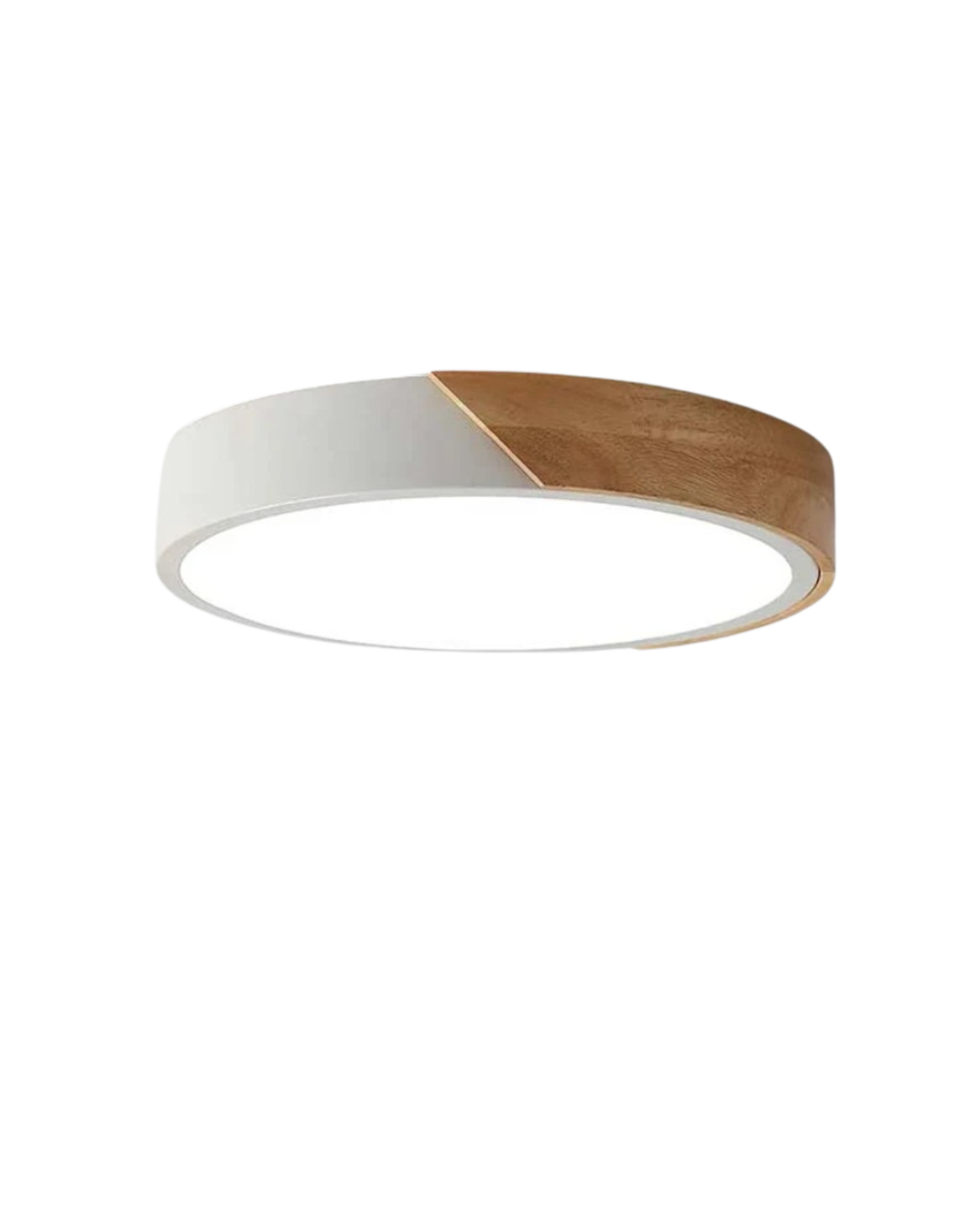 Moderne runde Deckenleuchte mit Holz-Akzent und LED-Beleuchtung – minimalistische Designlampe in 23 30 40 50 und 60 cm | Restfield