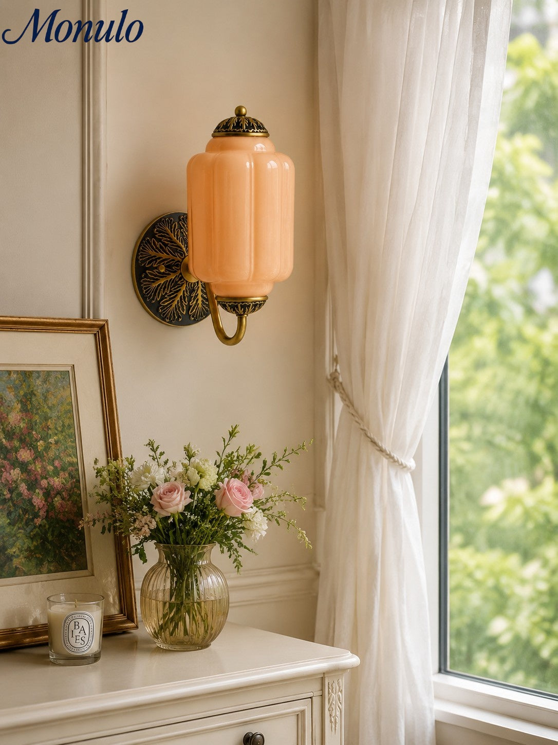 Melkglazen Wandlamp Eloise voor Hal en Slaapkamer | Vintage Wandverlichting met Melkwit Glas | Sansoti
