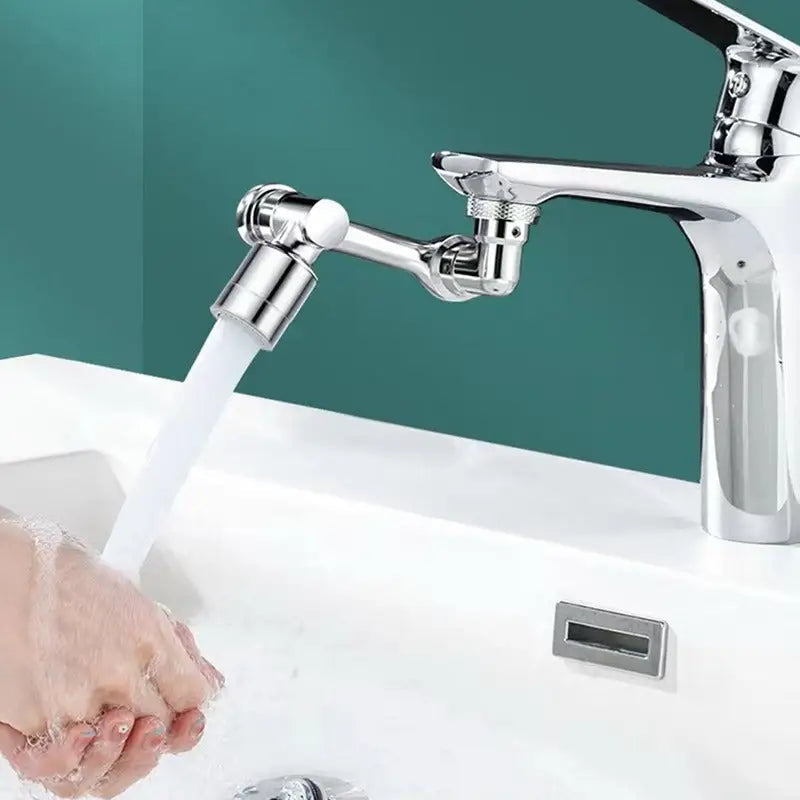 Drehbarer Wasserhahnaufsatz mit vierfachem Filtersystem, 1080°-Drehung, spritzfrei und wassersparend, für Küchenarmaturen | Sansoti
