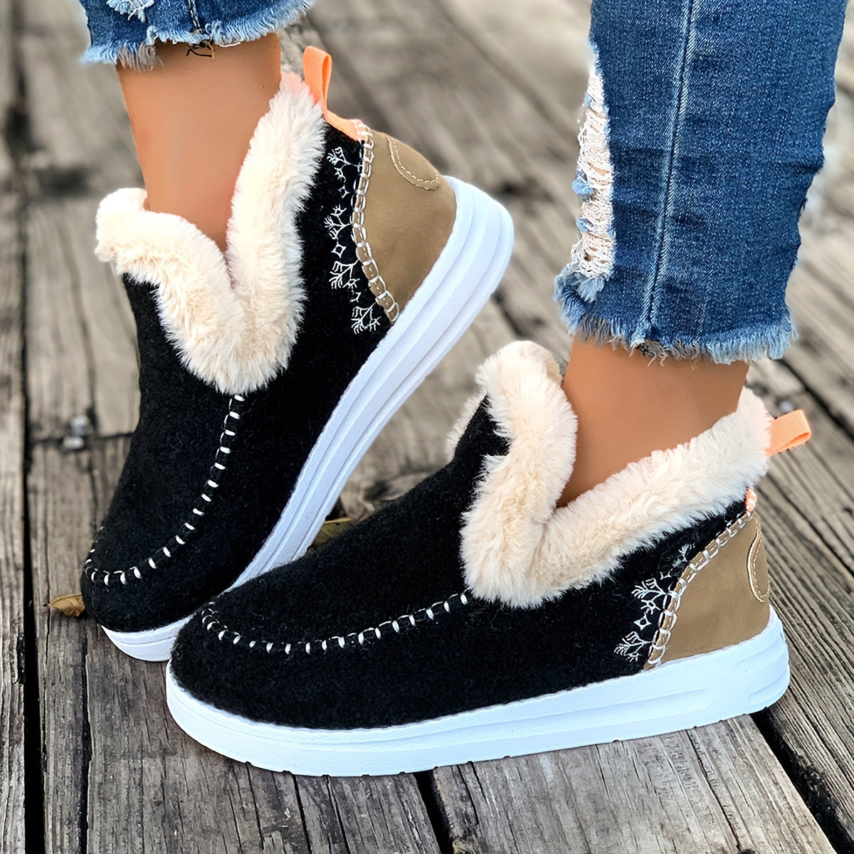 Damenpantoffeln mit Plüschfutter, rutschfester Sohle, Wärme und Komfort, weiche Winterschuhe und Hausschuhe für drinnen | Sansoti