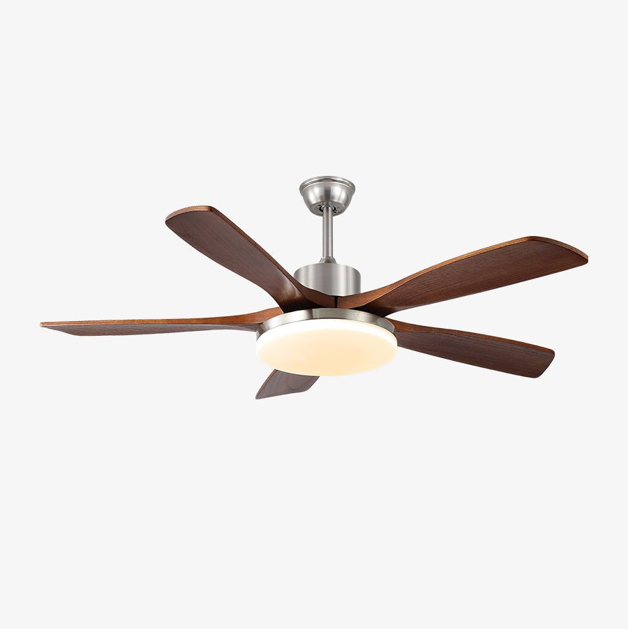 Moderne plafondventilator met verlichting – houtlook design voor ultiem comfort | Sansoti