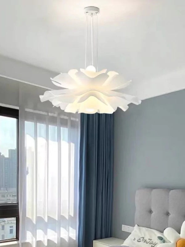 Handgemaakte Acryl Hanglamp Lotus Bloem Wit Scandinavisch Design | Sansoti