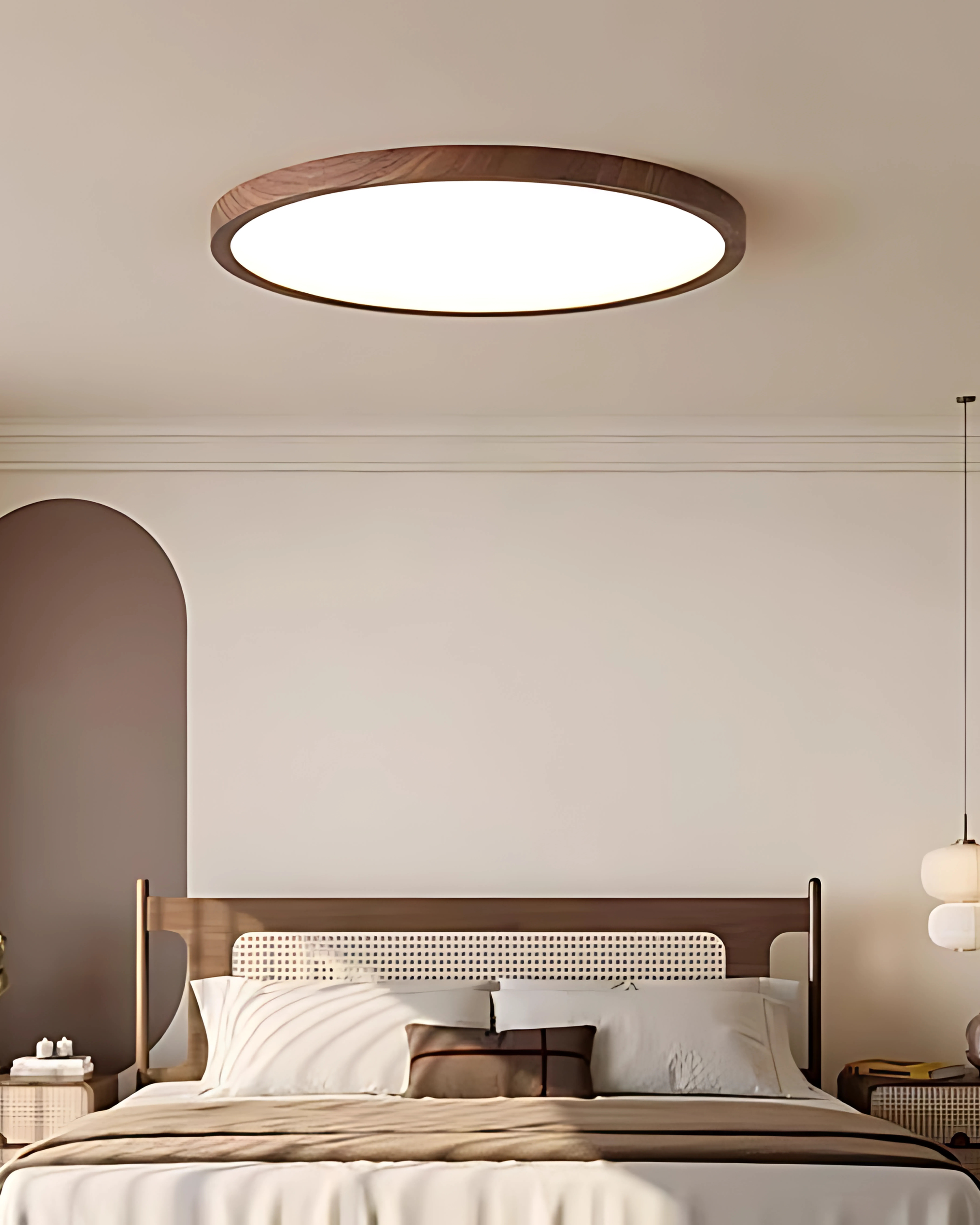 Ultraslanke Plafondlamp Hout 30cm 40cm Moderne Woonkamer Slaapkamer Verlichting | Sansoti