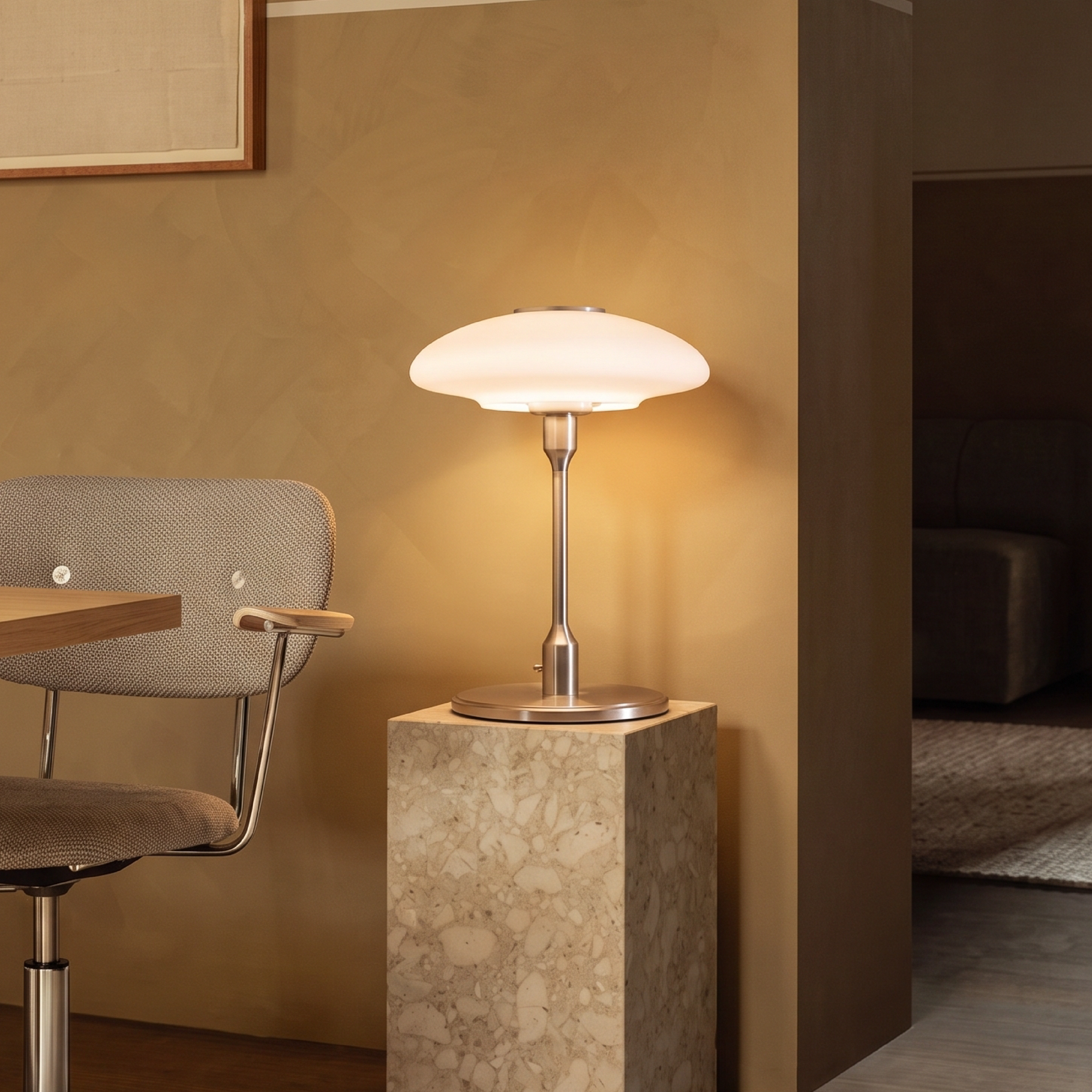 Moderne Metalen Tafellamp E14 Warm Wit LED Sfeerlicht Bureau Nachtkastje 30x42cm Scandinavisch Design | Sansoti