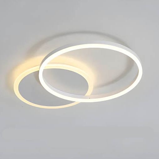 Moderne Deckenleuchte LED Aluminium Schwarz Wohnzimmer Schlafzimmer Design Beleuchtung Ringe minimalistisch | Restfield