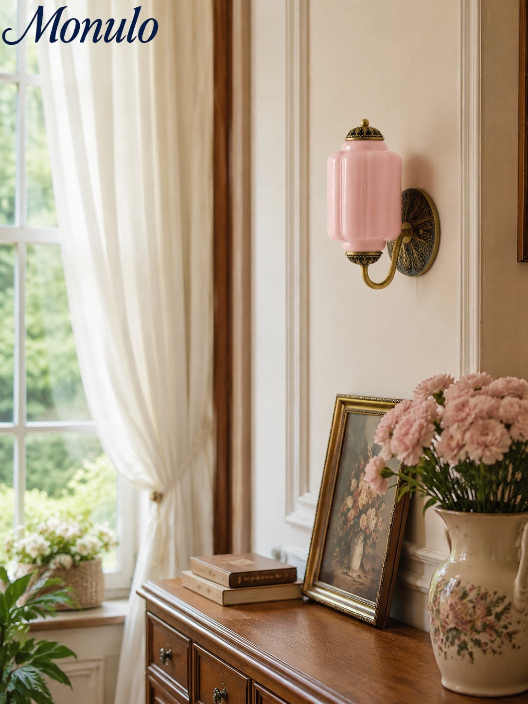 Melkglazen Wandlamp Eloise voor Hal en Slaapkamer | Vintage Wandverlichting met Melkwit Glas | Sansoti