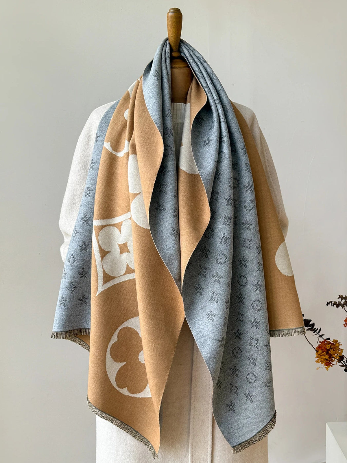 Luxury Winter Scarf with Jacquard Pattern 175cm - Soft Neck-Warming Blanket Wrap Shawl for Women and Men | Sansoti