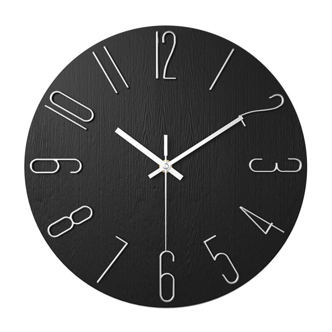 Leise Wanduhr, 30 cm, moderne Wohnzimmerdekoration, Quarzuhrwerk, minimalistisches Interieur, Zeitanzeige | Sansoti
