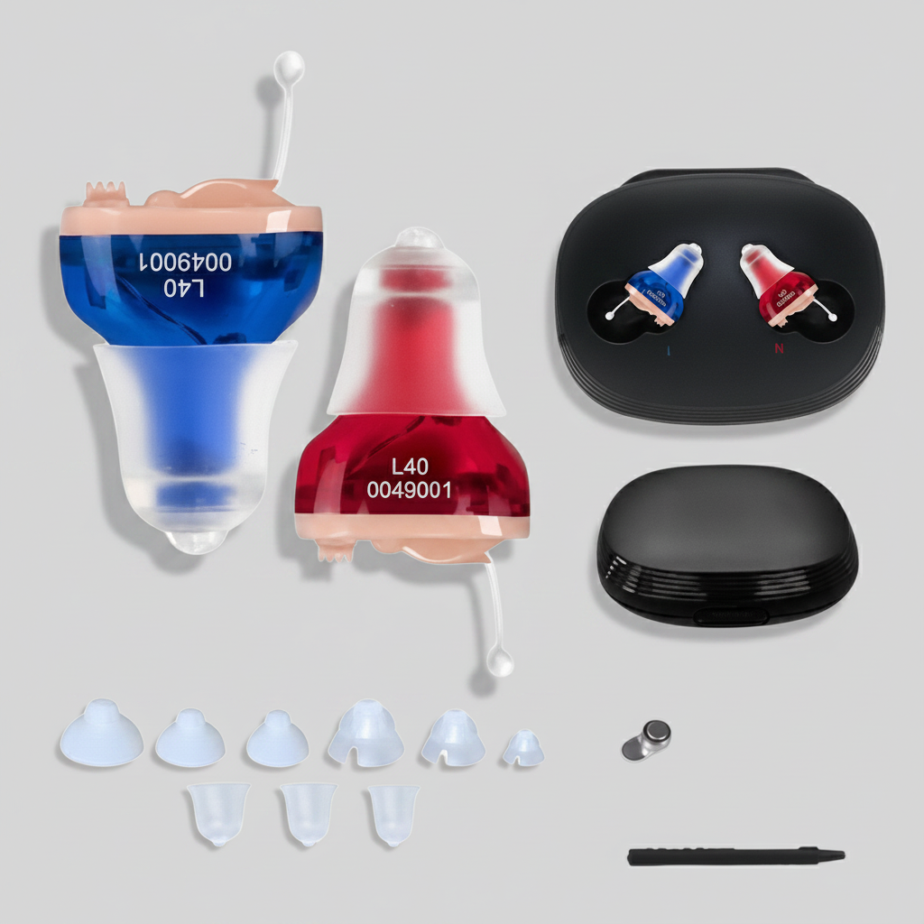 Aufladbares, unsichtbares In-Ear-Hörgerät-Set – diskrete Klangverbesserung für Gespräche, für ältere Menschen und Schwerhörige | Sansoti
