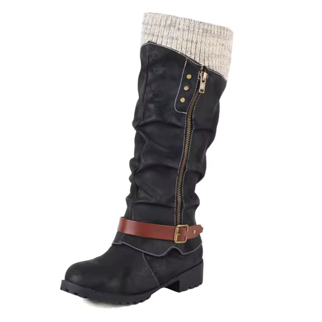 Lined Winter Boots with Orthopedic Support Side Zip 4cm Heel Height Warm Calf Boots for Women and Men | Sansoti
