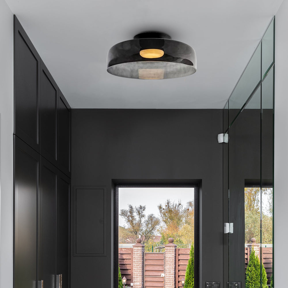 Design Glazen Plafondlamp met Gelaagde Structuur — Elegant Lichtspel voor Eetkamer, Woonkamer en Slaapkamer | Sansoti