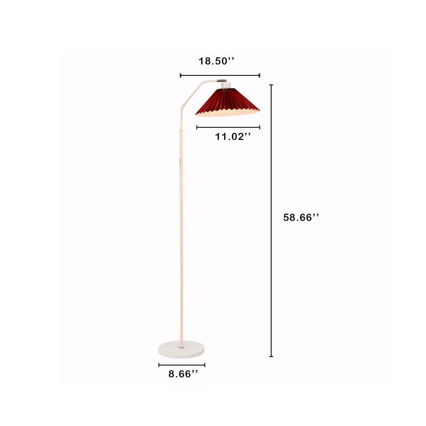 Stehleuchte Plissierter Schirm Metall 149cm Wohnzimmer Schlafzimmer Dimmbar Standleuchte Stoff Retro Skandinavisch Leselampe | Restfield