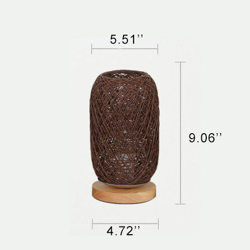 Scandinavische Tafellamp met Natuurlijke Rotan & Houtafwerking Japandi-Stijl | Sansoti