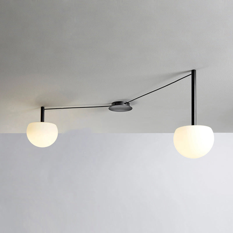 Deckenleuchte Glaskugeln Verstellbar Metall Weiß Wohnzimmer Schlafzimmer Modern | Restfield