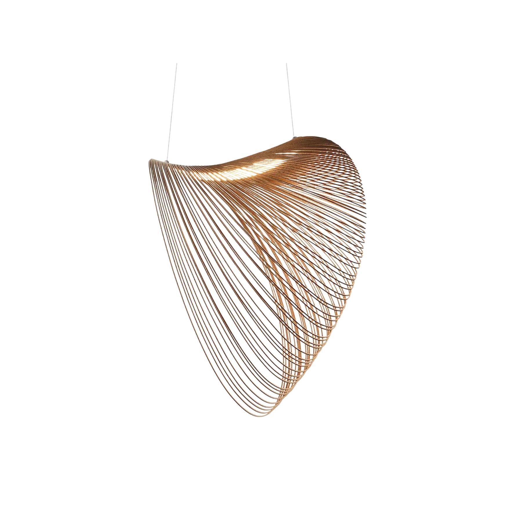 Houten Hanglamp LED 8W Naturel Woonkamer Restaurant Bar Organische Designlamp Golvende Houten Lamp Sfeerverlichting | Sansoti