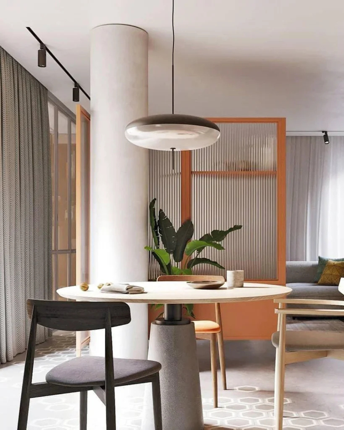 Moderne Hanglamp Met Zwevend Design In Acryl En Metaal Met Warme Diffuse Verlichting | Sansoti