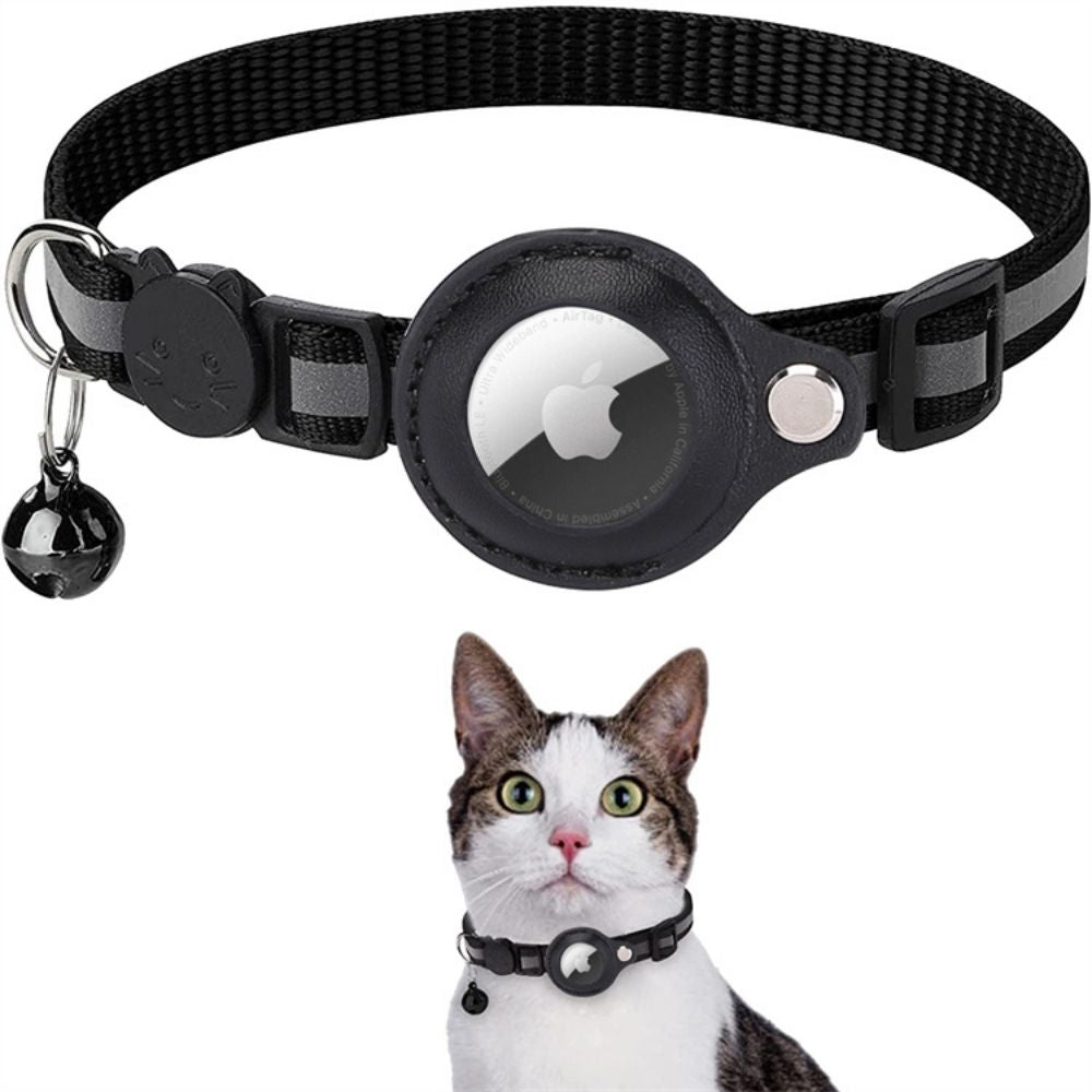 Veiligheidskat Halsband met Reflecterende Strepen en Snelsluiting | GPS Tracker Houder | Sansoti