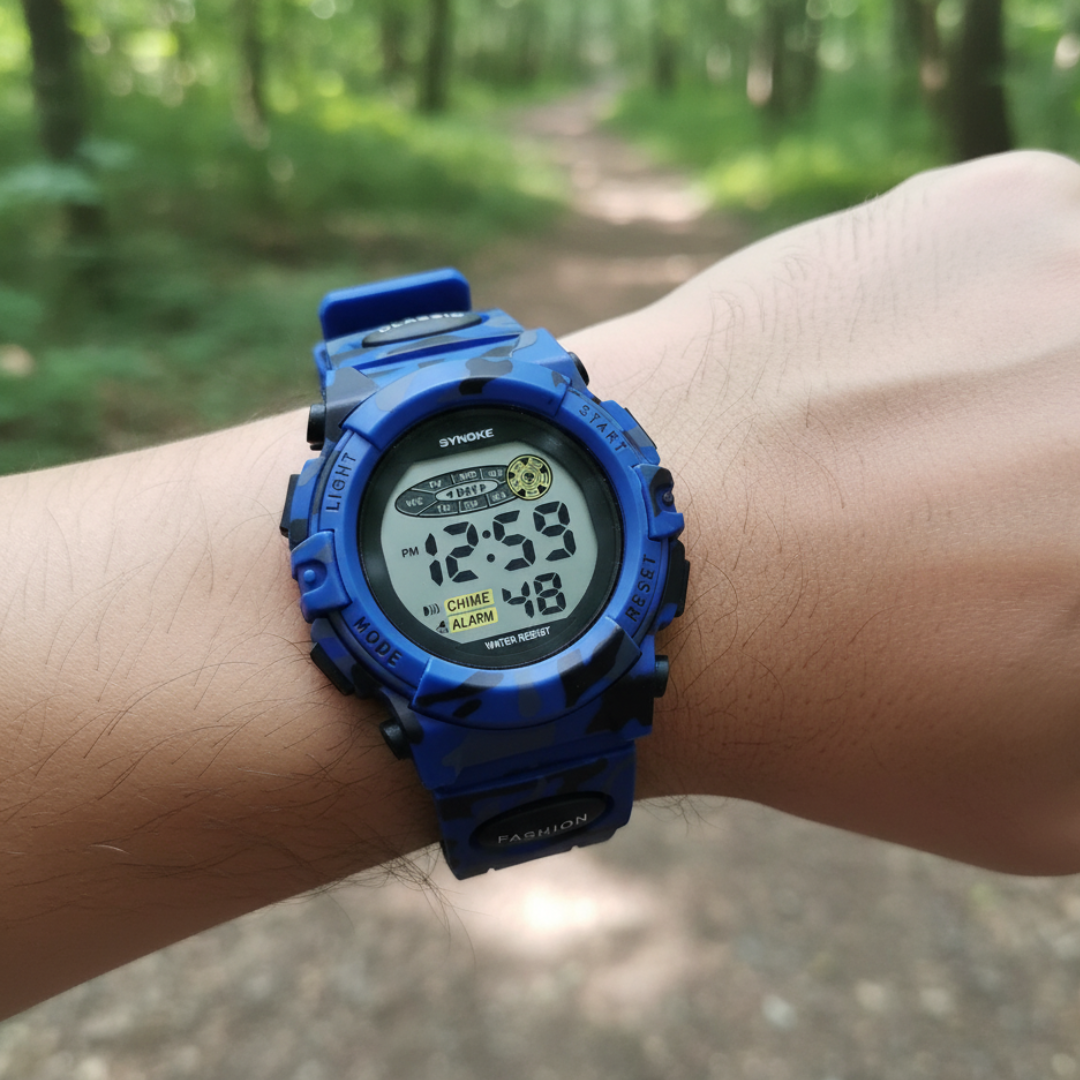 Digitaal Kinderhorloge Waterdicht & Stoßvastig – Datum Alarm Stopwatch Functie – Leerzame Sportuhr met Verlichting – PU Siliconen Band Jongens Meisjes 6-15 Jaar | Sansoti
