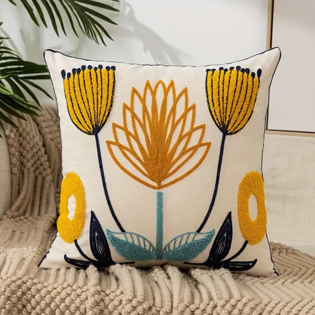 Poduszka dekoracyjna z kwiatowym wzorem 45x45 cm Bawełna Poliester Sofa Fotel Dekoracyjna Salon Wnętrze Skandynawskie | Sansoti