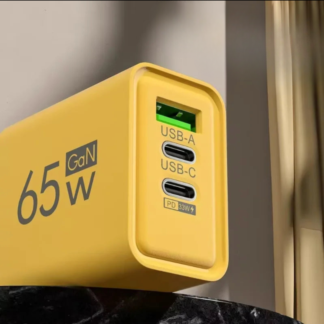 Compact Wall Charger with 6 Ports, USB-C, USB-A, Fast Charging for Phone, Tablet, Laptop, Travel Adapter, GaN, Home Office | Sansoti