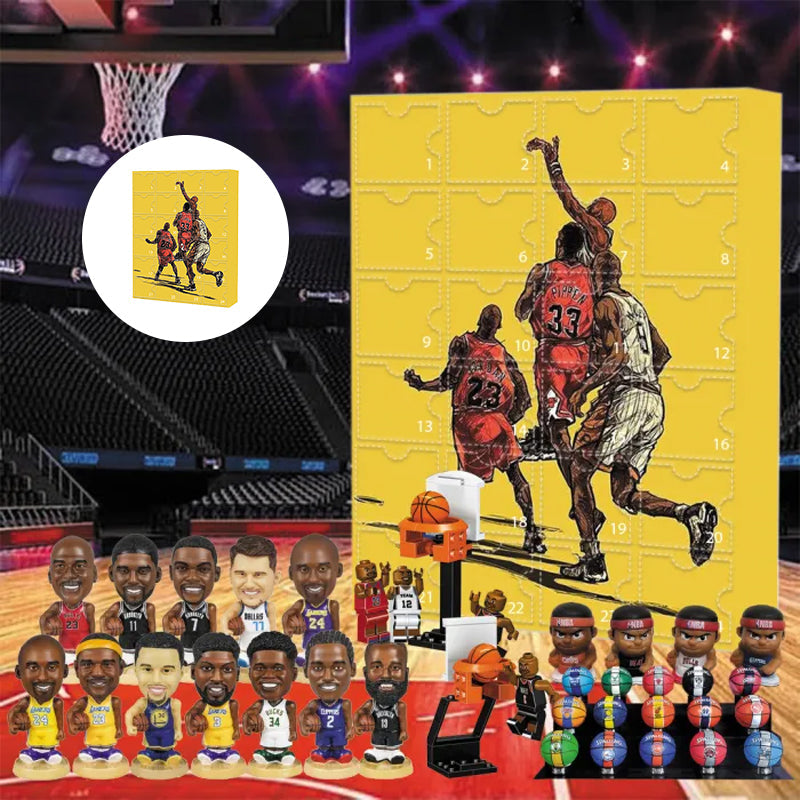 NBA Basketball Advent Calendar 24 Compartments December Countdown Collectible Figures Ornament Memorabilia Fans | Sansoti