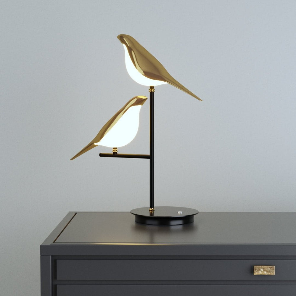 Tischlampe LED Goldener Vogel Design Postmodern Gold Wohnzimmer Schlafzimmer Arbeitszimmer Dekorativ | Restfield