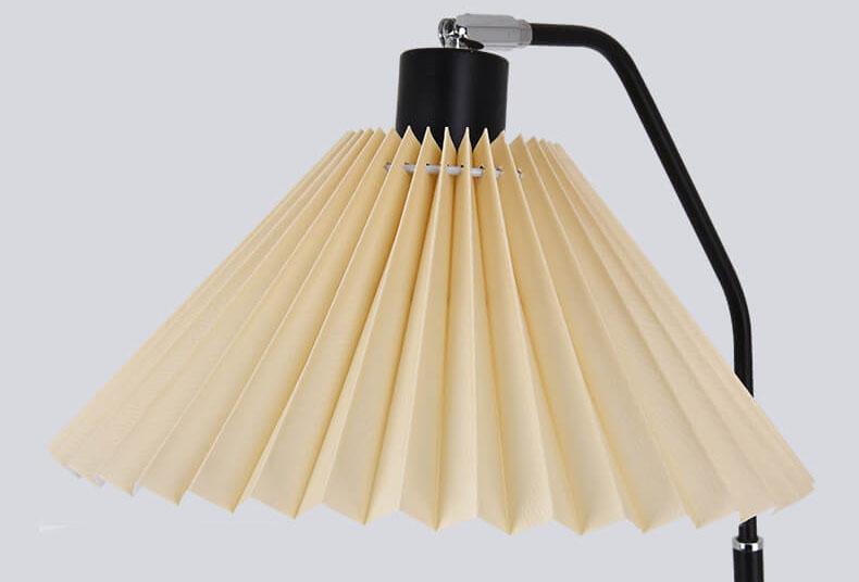 Stehleuchte Plissierter Schirm Metall 149cm Wohnzimmer Schlafzimmer Dimmbar Standleuchte Stoff Retro Skandinavisch Leselampe | Restfield