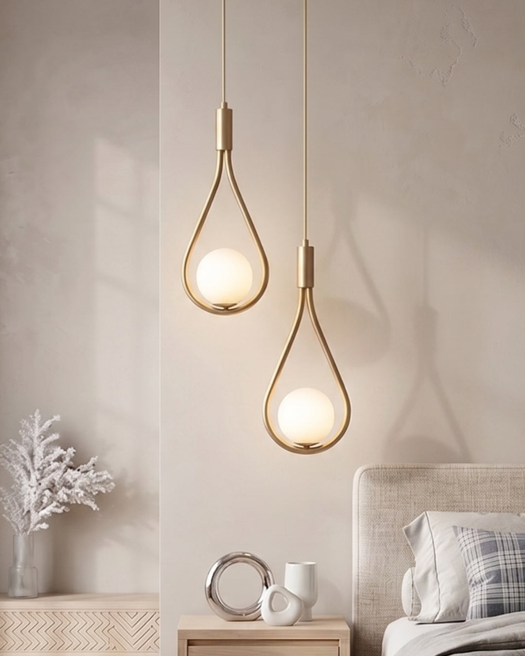 Nordic Drop Hanglamp Minimalistische Druppelvorm Glas Moderne Verlichting voor Eetkamer & Keukeneiland | Sansoti