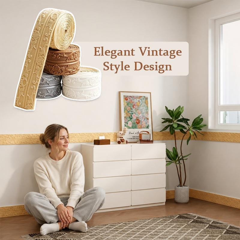 Self-Adhesive Decorative Wall Trim Vintage Finish for Walls and Furniture Flexible 10 Meter Peel and Stick | Sansoti