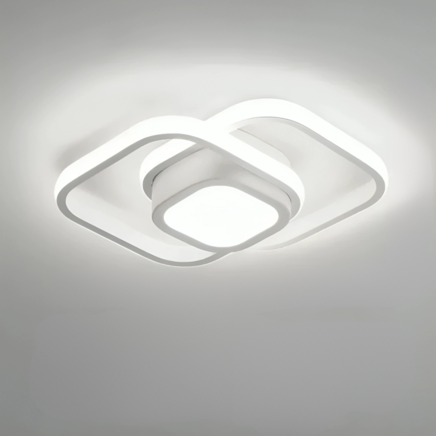 LED Plafondlamp Twee Ringen Design Warm Wit 18W Aluminium Acryl Modern Hal Gang Kantoor Balkon Verlichting | Sansoti