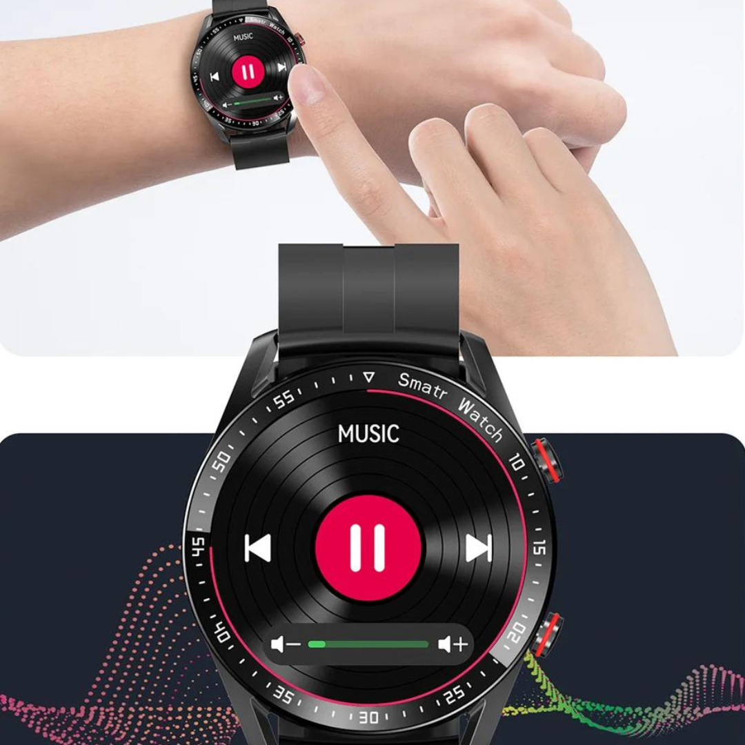 Smartwatch mit Lautsprecher, Bluetooth und Fitnessfunktionen – Luxuriöses Design für Sport und Alltag | Sansoti