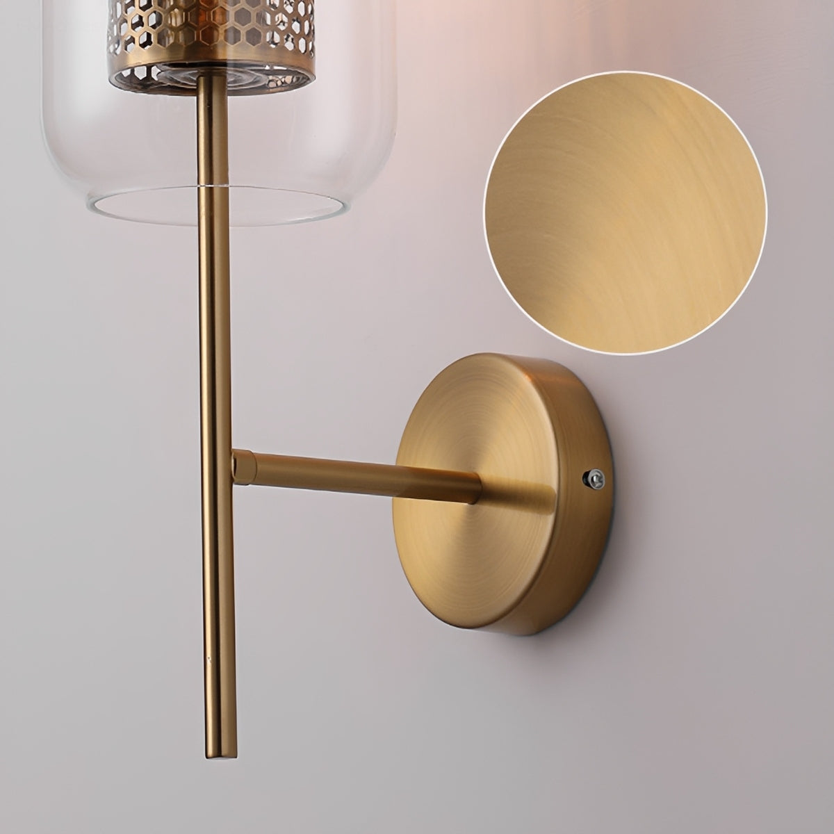 Applique murale industrielle avec abat-jour cylindrique en verre et éclairage LED pour l'entrée, le salon et la chambre | Sansoti