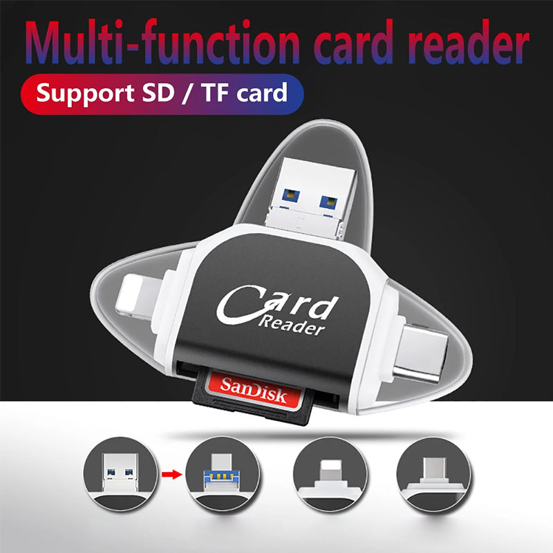 Kartenleser 4-in-1 USB C Lightning SD Micro SD USB 3.0 | Restfield
