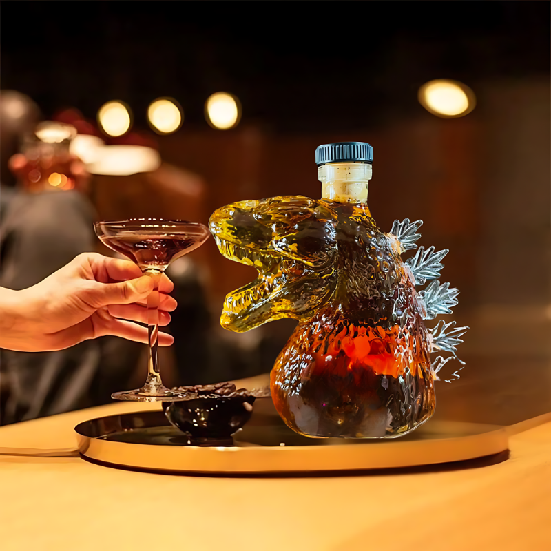 Tierflasche Dekorative Glasflasche in Tierform Dackel Katze Drache für Wohnzimmer Tisch Küche Dekoration Geschenk | Sansoti