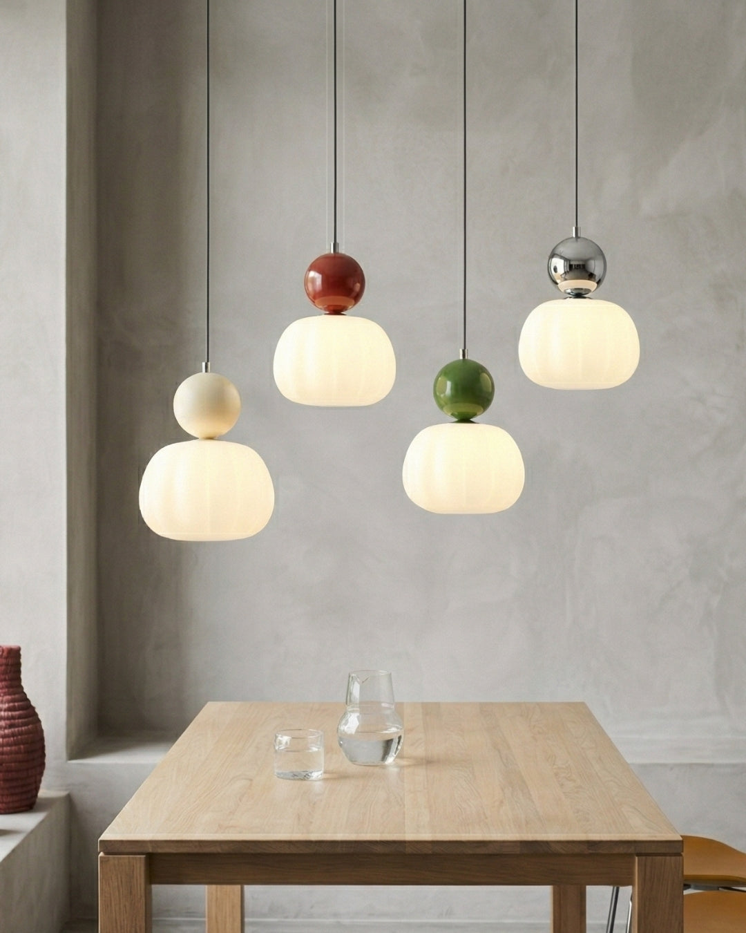 Geometrische Hanglamp Bauhaus Design Metaal Glas E27 – 1 of 3 Lichtpunten Dimbaar Sfeerverlichting | Sansoti