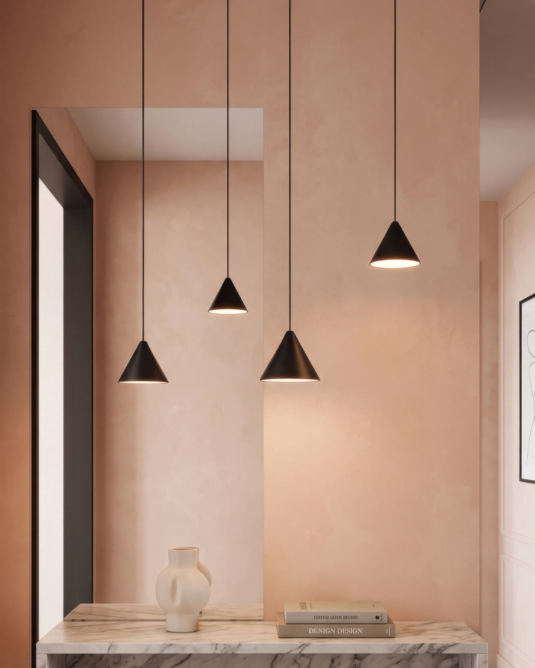 Stella hanglamp – aluminium geometrisch design met verstelbare kabellengte en LED-verlichting | Sansoti