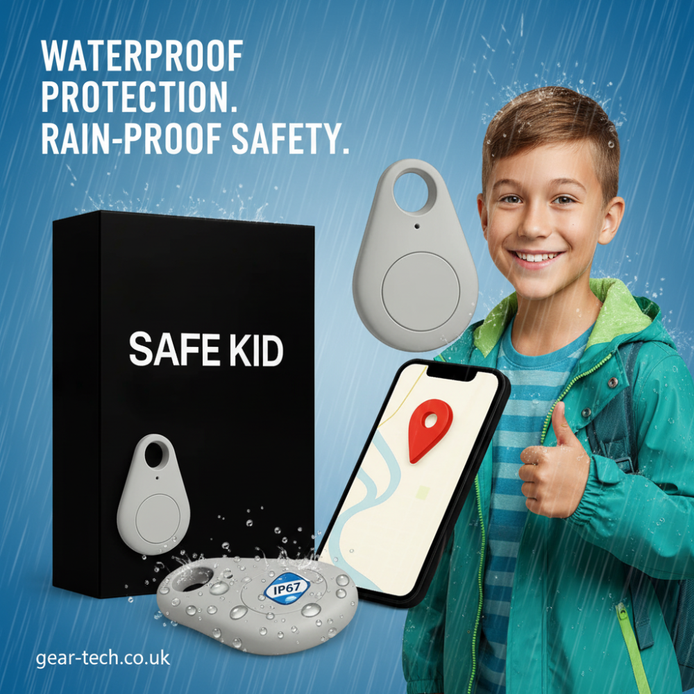 Kinder GPS-Tracker Waterdicht met Real-Time Locatie & SOS-Alarm | Klein, Licht, Draagtasje en Beveiligingsfuncties | Sansoti
