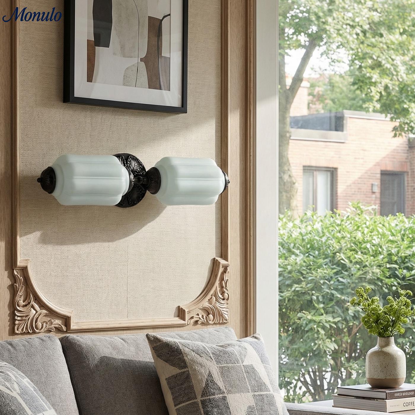 Vintage Glazen Wandlamp Horizontaal Model Eloise Lichtbron voor Woonkamer en Gang | Sansoti