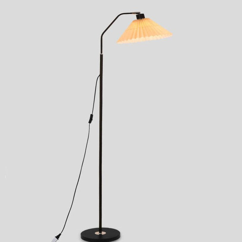 Stehleuchte Plissierter Schirm Metall 149cm Wohnzimmer Schlafzimmer Dimmbar Standleuchte Stoff Retro Skandinavisch Leselampe | Restfield