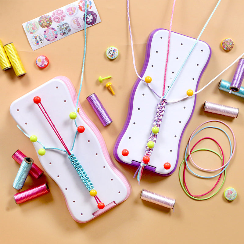 Kids' Braiding Kit for Making Bracelets Creative Toy with Braiding Disc Beads and Accessories DIY | Sansoti