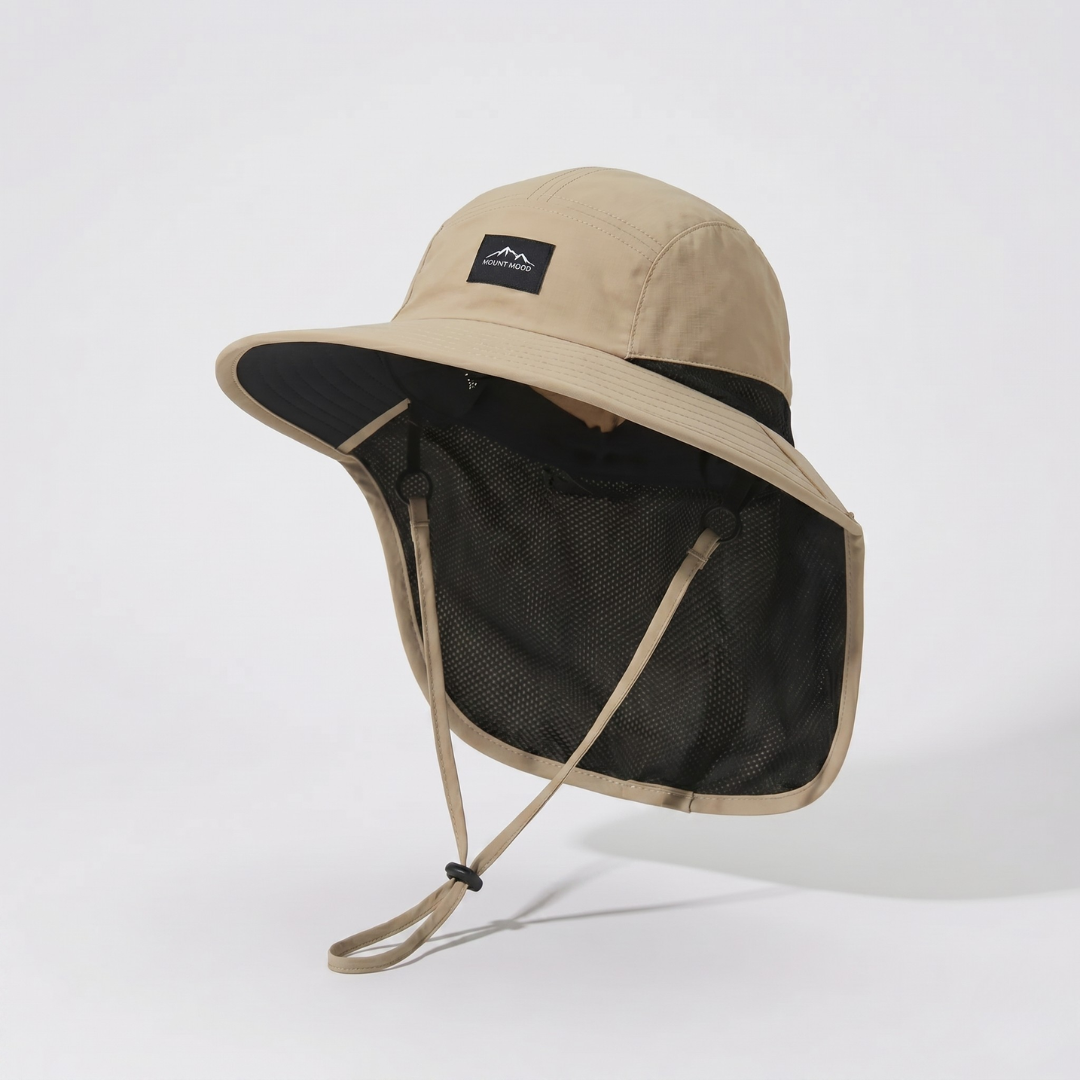 Sun Protection Hat with Neck Flap Breathable Quick-Drying UPF 50+ Hiking Fishing Outdoor Unisex Summer Hat | Sansoti