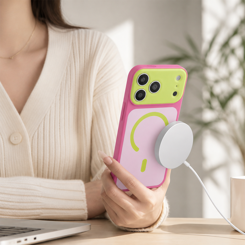 Handyhülle mit magnetischer Ausrichtung und verstärkten Ecken für kabelloses Laden iPhone-Schutzhülle | Sansoti