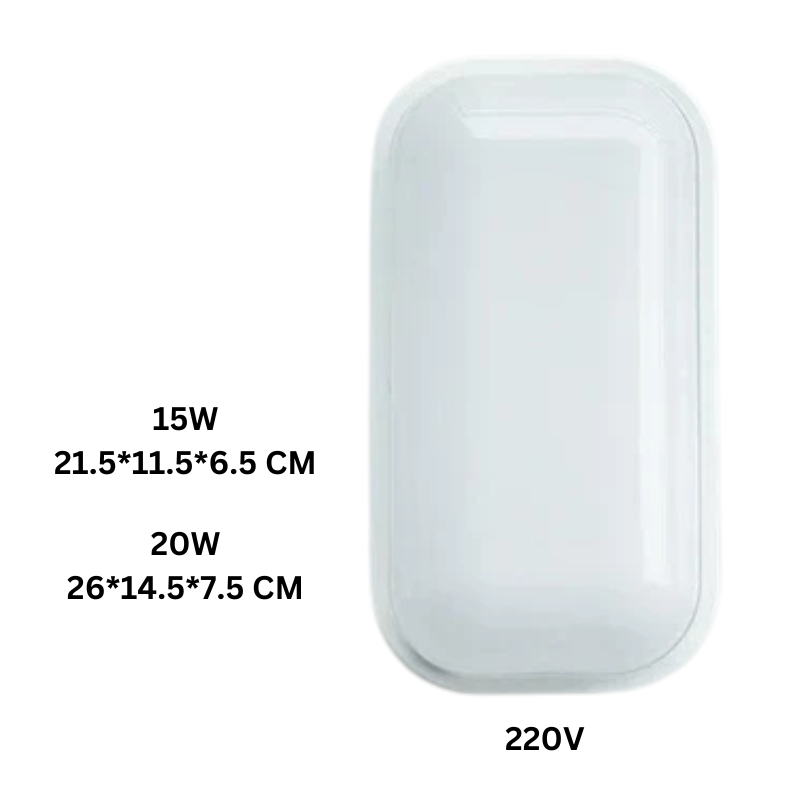 Waterproof Ceiling Lamp LED Round Oval Square for Bathroom Kitchen Balcony with Moisture-Resistant Housing | Sansoti