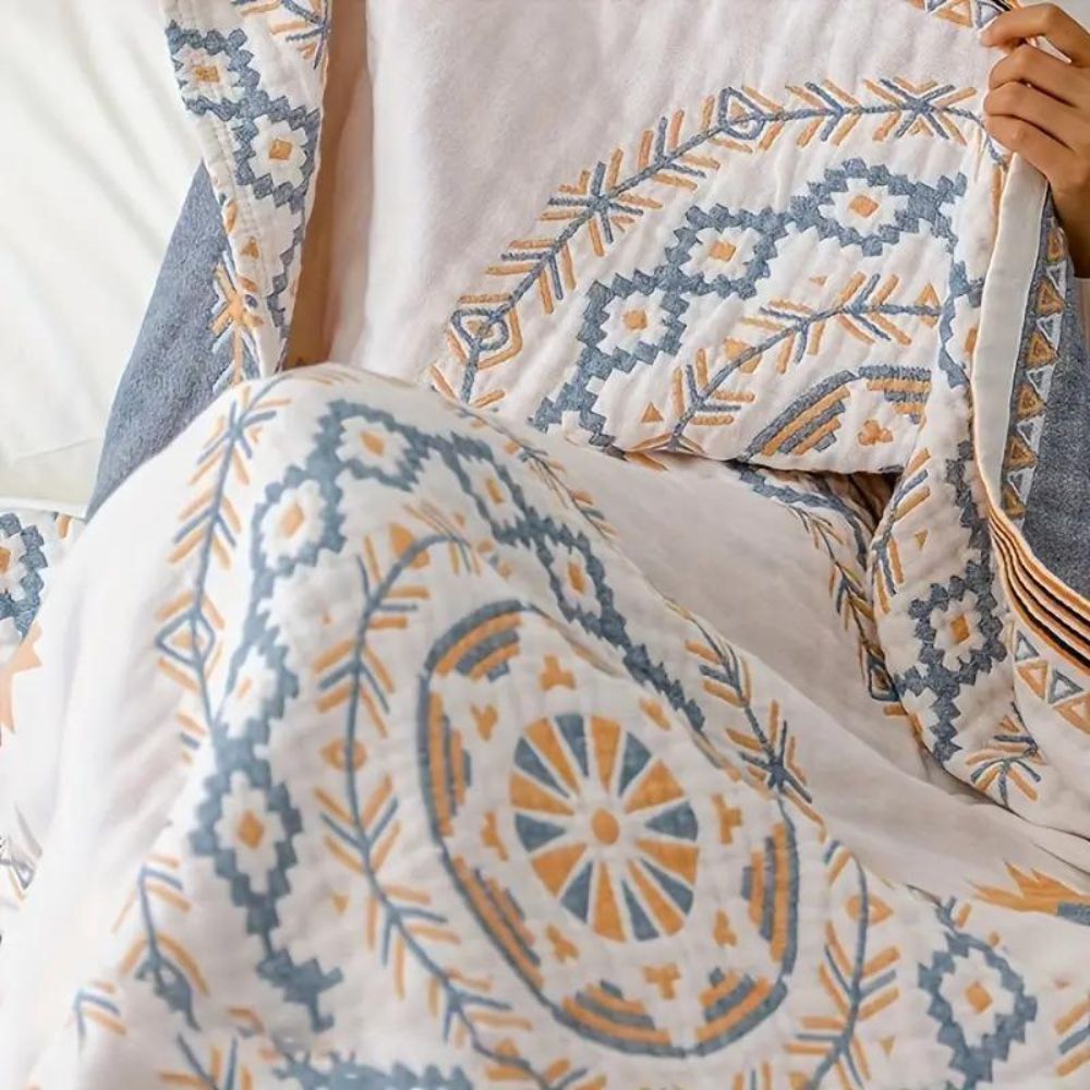 Katoenen Plaid met Mandala-Patroon – Boheems Decoratieve Deken voor Bank en Bed – 152×203 cm en 203×231 cm | Sansoti